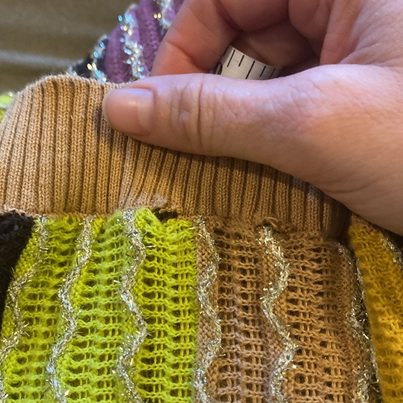 Anthropologie Eva Franco Crewneck Sweater Vest 3D Knit Crop Womens Striped - Picture 9 of 9